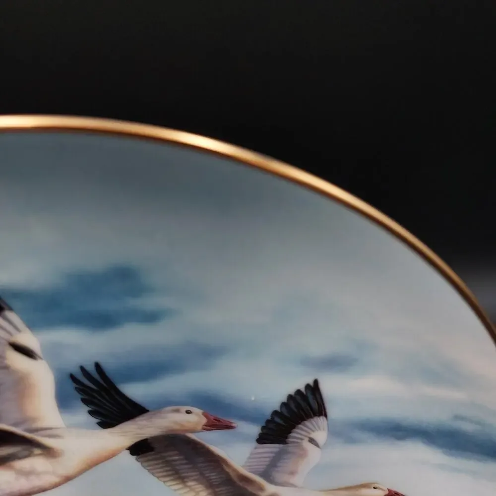 1990 Dominion China Plate Winter Wings Snow Geese Darrell Bush Bradex 8-D52-12.2